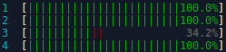 Three CPU cores busy